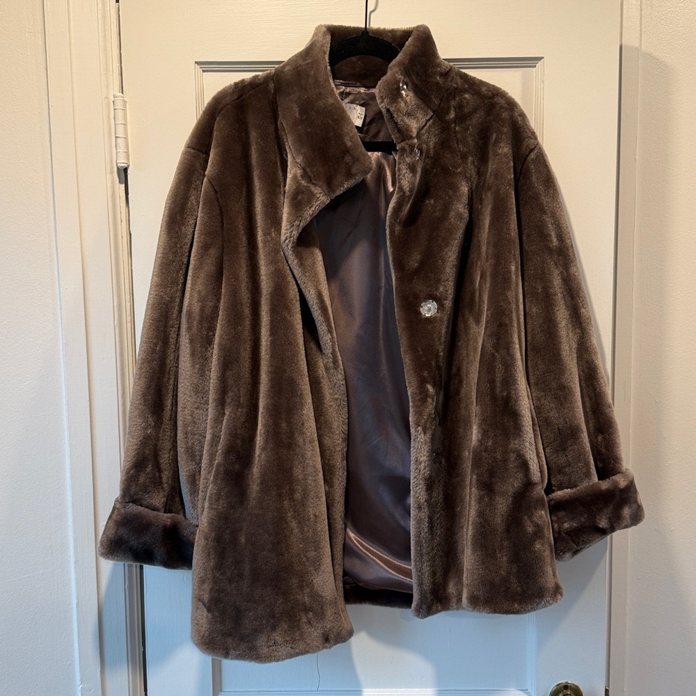 ASOS Oversized Brown Faux Fur Coat